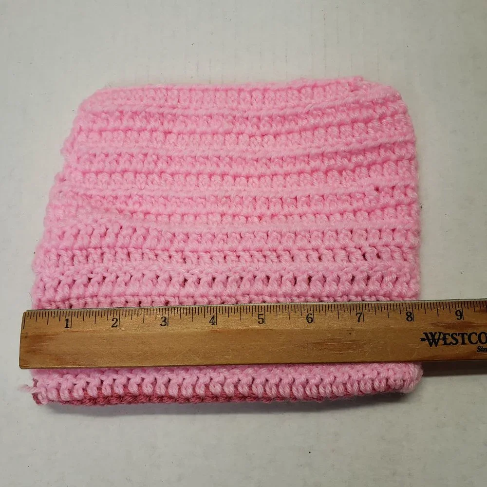 Girls Kids Pink Crochet Unique Handmade Hoodie with Mask | Facemask - Picture 4 of 7